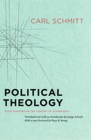 Cover of: Political theology by Carl Schmitt