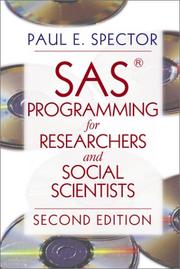 Cover of: SAS programming for researchers and social scientists