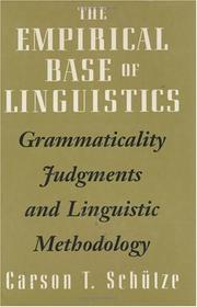 Cover of: empirical base of linguistics | Carson T. SchuМ€tze