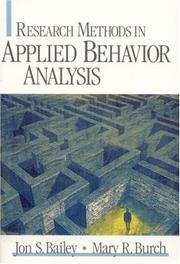 Cover of: Research Methods in Applied Behavior Analysis