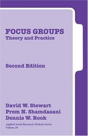 Focus groups by David W Stewart, David W. Stewart, Prem N. Shamdasani, Dennis W. Rook