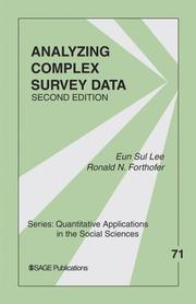 Cover of: Analyzing complex survey data by Eun Sul Lee, Eun Sul Lee