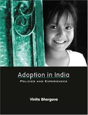 Cover of: Adoption in India | Vinita Bhargava