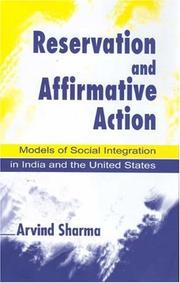 Cover of: Reservation and Affirmative Action by Arvind Sharma