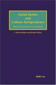 Cover of: Social Justice and Labour Jurisprudence | Sharath Babu