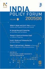 Cover of: India Policy Forum, 2005-06 (India Policy Forum) (India Policy Forum)