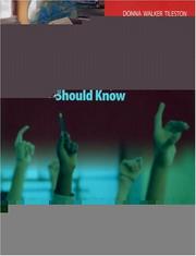 Cover of: Training Manual for What Every Teacher Should Know by Donna E. Walker Tileston