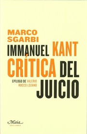 Cover of: Immanuel Kant. Crítica del Juicio