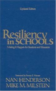 Cover of: Resiliency in Schools by Nan Henderson, Mike M. Milstein