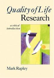Cover of: Quality of life research by Mark Rapley
