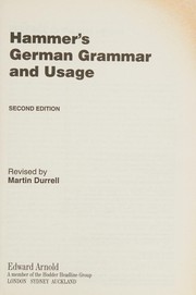 Cover of: Hammer's German Grammar and Usage
