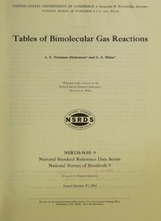 Cover of: Tables of bimolecular gas reactions by A. F. Trotman-Dickenson