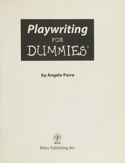 Cover of: Playwriting for dummies by Angelo Parra