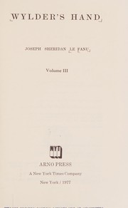 Cover of: Wylder's hand by Joseph Sheridan Le Fanu