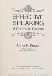 Cover of: Effective speaking by Arthur N. Kruger
