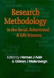Cover of: Research Methodology in the Social, Behavioural and Life Sciences | 