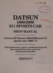Cover of: Datsun 1600/2000 311 sports car shop manual.