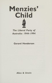 Menzies' child by Gerard Henderson