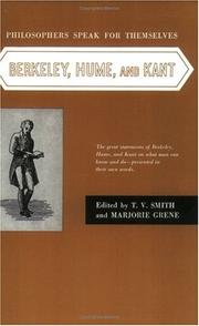 Cover of: Philosophers Speak for Themselves: Berkeley, Hume, and Kant
