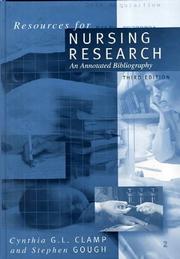 Cover of: Resources for Nursing Research: An Annotated Bibliography