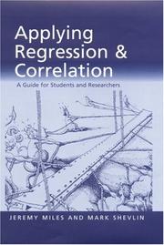 Cover of: Applying Regression and Correlation: A Guide for Students and Researchers