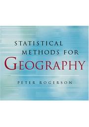 Statistical methods for geography by Peter Rogerson