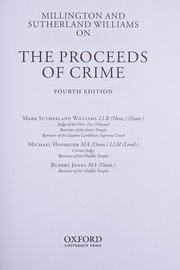 Cover of: Millington and Sutherland Williams on the Proceeds of Crime