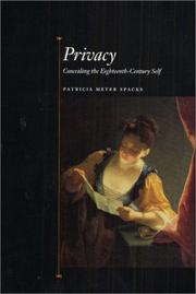 Cover of: Privacy: Concealing the Eighteenth-Century Self