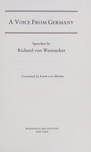 Cover of: A voice from Germany