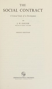 Cover of: The social contract by J. W. Gough
