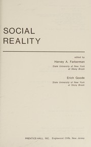 Cover of: Social reality