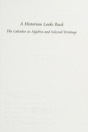 Cover of: A historian looks back by Judith V. Grabiner