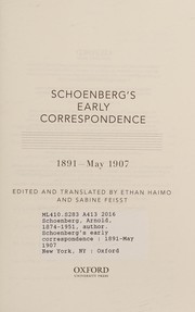 Schoenberg's Early Correspondence by Arnold Schoenberg, Ethan Haimo, Sabine Feisst