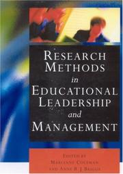 Research Methods in Educational Leadership and Management (Centre for Educational Leadership and Management) by Marianne Coleman, Ann R. J. Briggs