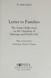 Cover of: Letter to families by Pope John Paul II