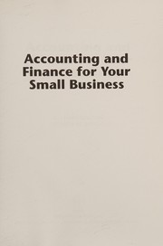 Cover of: Accounting and finance for your small business