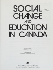 Cover of: Social Change and Education in Canada