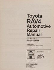 Cover of: Toyota Rav4, 1996 Thru 2012