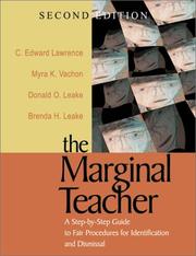 Cover of: The Marginal Teacher by C. Edward Lawrence, Myra K. Vachon, Donald O. Leake, Brenda H. Leake