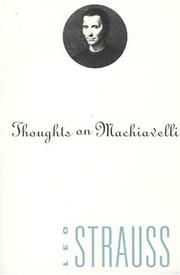 Cover of: Thoughts on Machiavelli by Leo Strauss