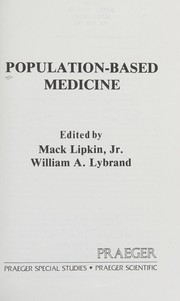 Cover of: Population-based medicine