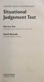 Cover of: Situational Judgement Test by Harveer Dev, David Metcalfe, Katharine Boursicot, David Sales