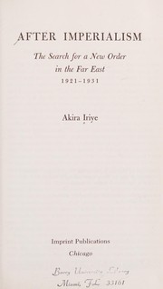 Cover of: After Imperialism by Akira Iriye