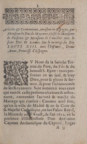 Cover of: Article et conuentions arrestees en Espagne le mercredy 20 d'aoust 1612