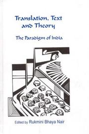 Cover of: Translation, text and theory | 