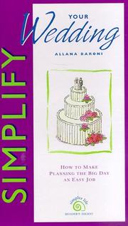 Cover of: Simplify your wedding