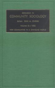 Cover of: Research in Community Sociology: New Communities in a Changing World Vol 6 (Research in Community Sociology)