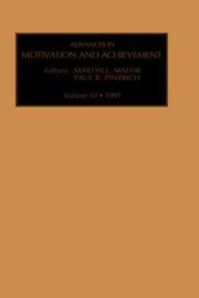 Cover of: Advances in Motivation and Achievement, Volume 10 (Advances in Motivation and Achievement)