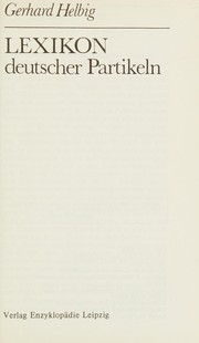 Cover of: Lexikon deutscher Partikeln by Gerhard Helbig