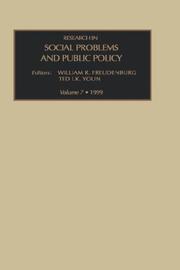 Cover of: Research in Social Problems and Public Policy, Volume 7 (Research in Social Problems and Public Policy)